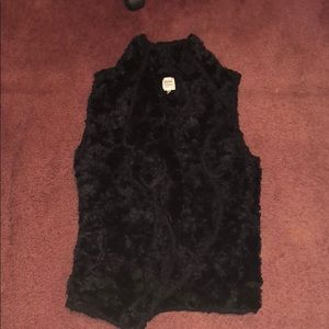 black fur vest
